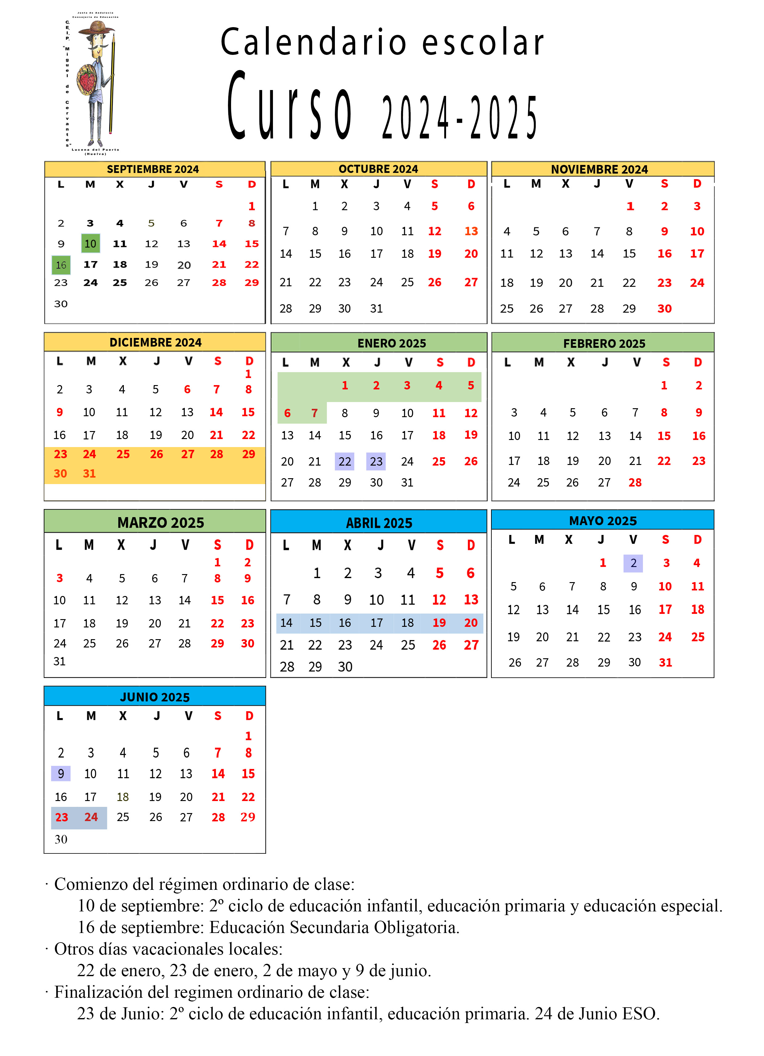 calendario escolar 2024 2025 web